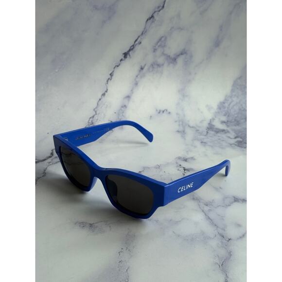 NEW Celine CL40197U Cat Eye Blue Logo Sunglasses - Picture 4 of 9